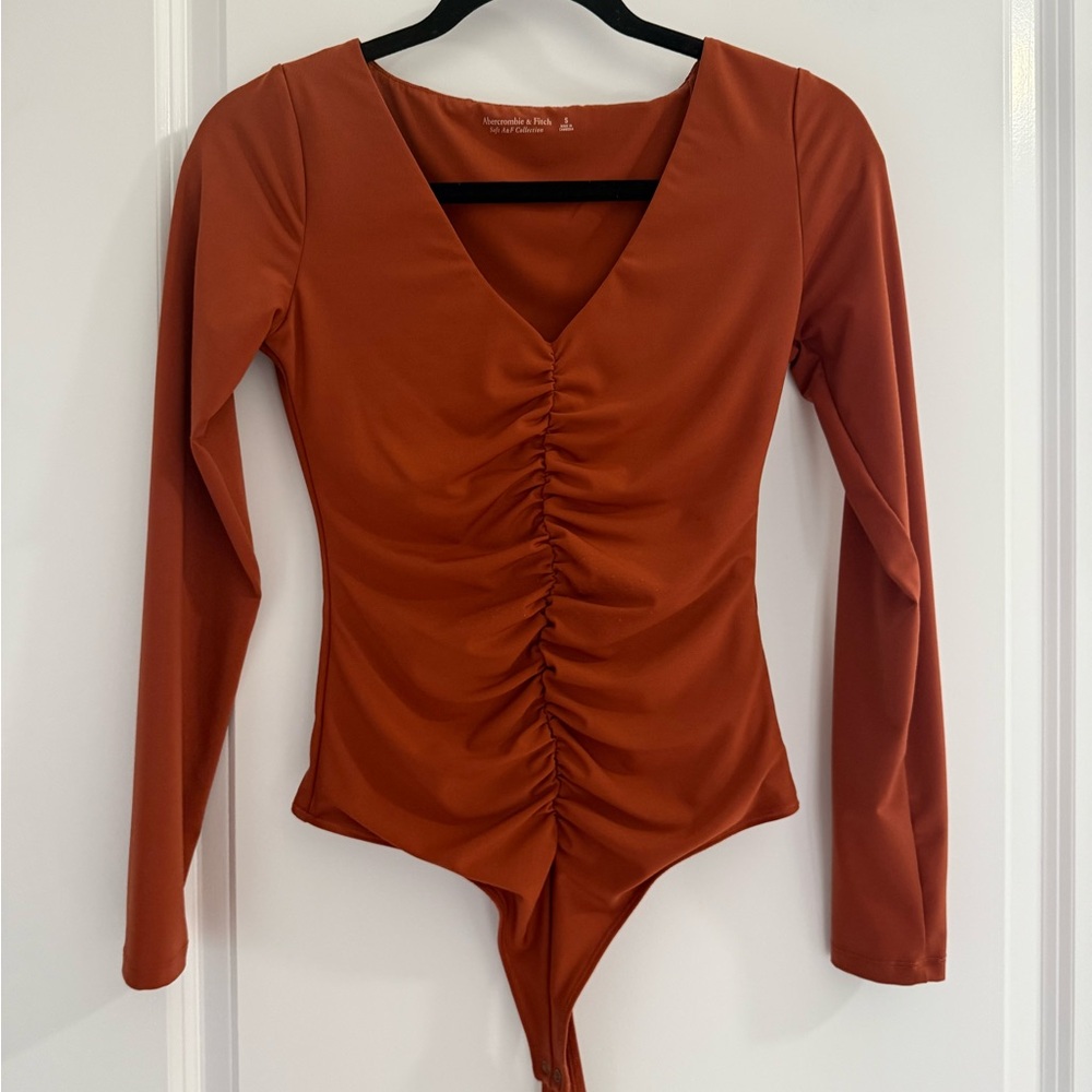 Abercrombie & Fitch Terracotta Ruched Bodysuit